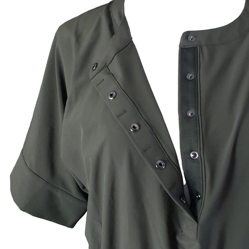 T by Talbots Lightweight Small Dress Popover Olive Green SunWell UPF +50 - Picture 9 of 14
